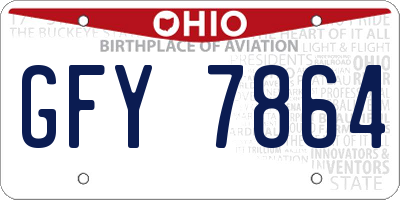 OH license plate GFY7864
