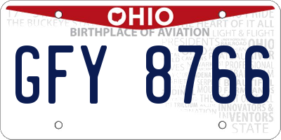 OH license plate GFY8766