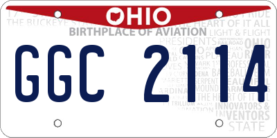 OH license plate GGC2114