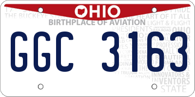 OH license plate GGC3163