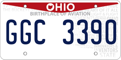 OH license plate GGC3390