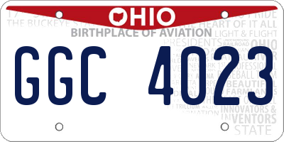 OH license plate GGC4023