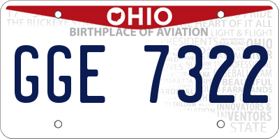OH license plate GGE7322