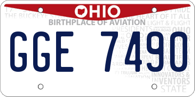 OH license plate GGE7490