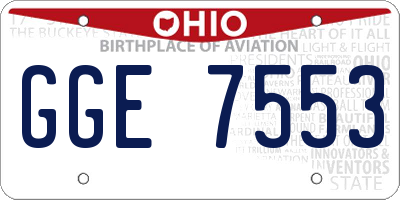 OH license plate GGE7553