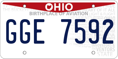 OH license plate GGE7592
