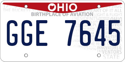 OH license plate GGE7645