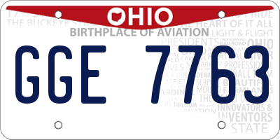 OH license plate GGE7763