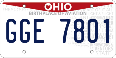 OH license plate GGE7801
