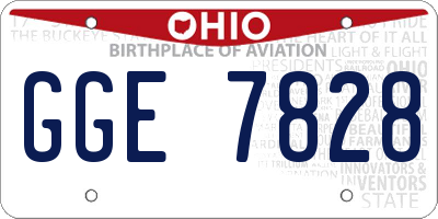 OH license plate GGE7828