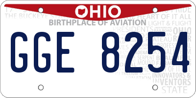 OH license plate GGE8254