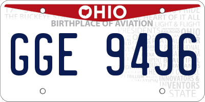 OH license plate GGE9496