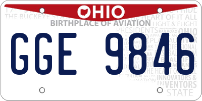 OH license plate GGE9846
