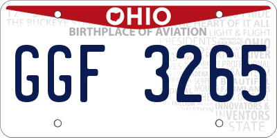 OH license plate GGF3265