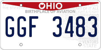 OH license plate GGF3483