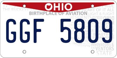 OH license plate GGF5809