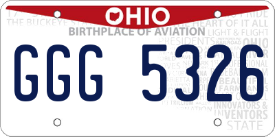 OH license plate GGG5326