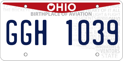 OH license plate GGH1039
