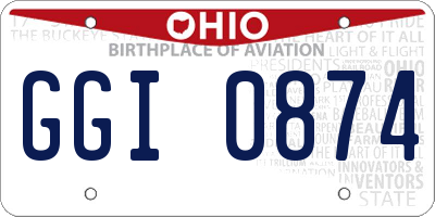 OH license plate GGI0874