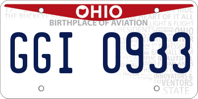 OH license plate GGI0933