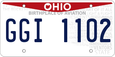 OH license plate GGI1102