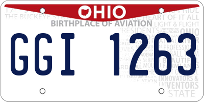 OH license plate GGI1263
