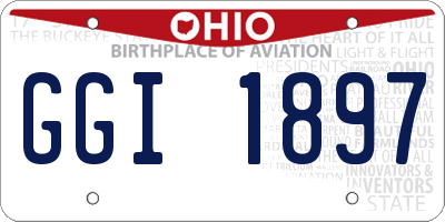 OH license plate GGI1897