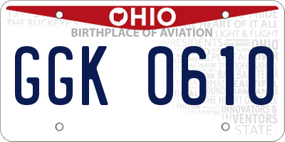 OH license plate GGK0610