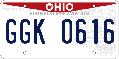 OH license plate GGK0616