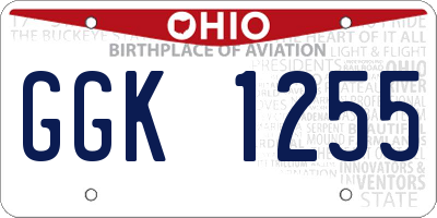 OH license plate GGK1255
