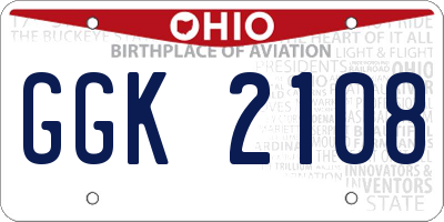 OH license plate GGK2108