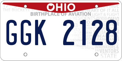 OH license plate GGK2128