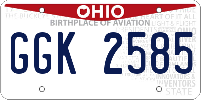 OH license plate GGK2585