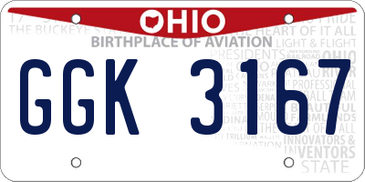 OH license plate GGK3167