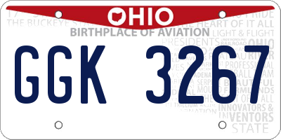 OH license plate GGK3267