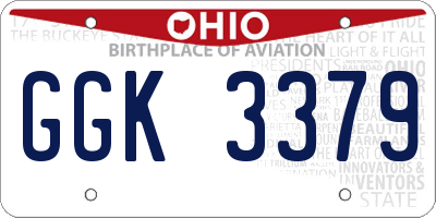 OH license plate GGK3379