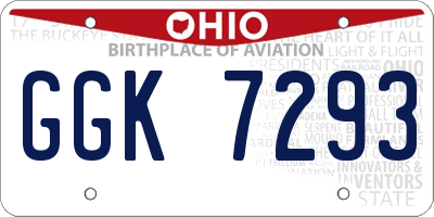 OH license plate GGK7293