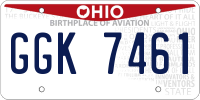 OH license plate GGK7461