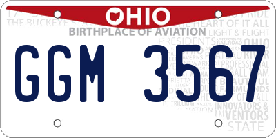 OH license plate GGM3567
