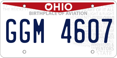 OH license plate GGM4607