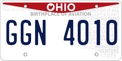 OH license plate GGN4010
