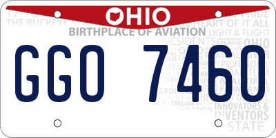 OH license plate GGO7460