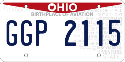 OH license plate GGP2115