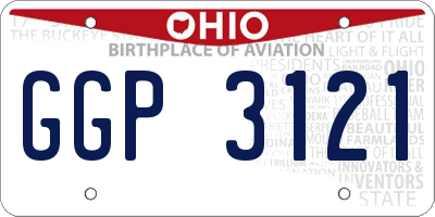 OH license plate GGP3121