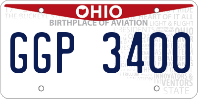 OH license plate GGP3400