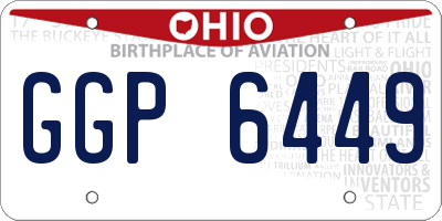 OH license plate GGP6449