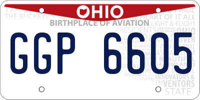 OH license plate GGP6605