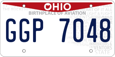 OH license plate GGP7048