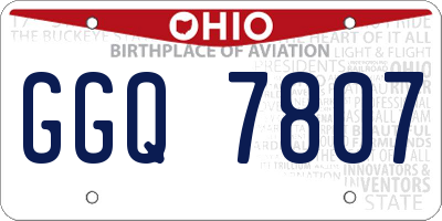 OH license plate GGQ7807