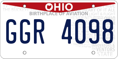 OH license plate GGR4098